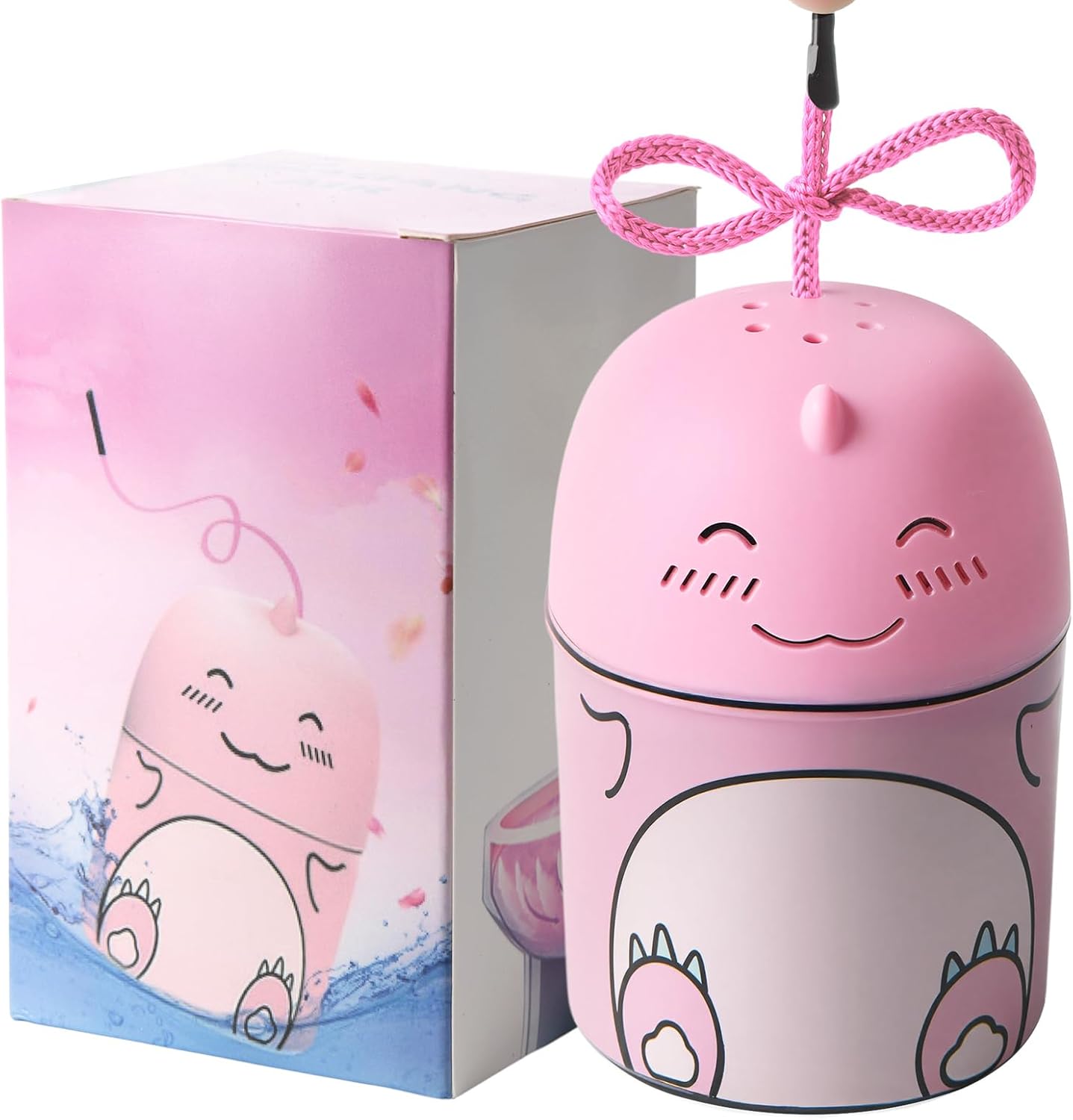 Toilet Bowl Cleaner-Cute Dinosaur-Shaped Toilet Bowl Cleaner Bottle Automatic Bathroom Toilet Tank Cleaner Easy-To-Use Septic Safe Toilet Cleaner in Bottle with Peach Scent (1, pink)