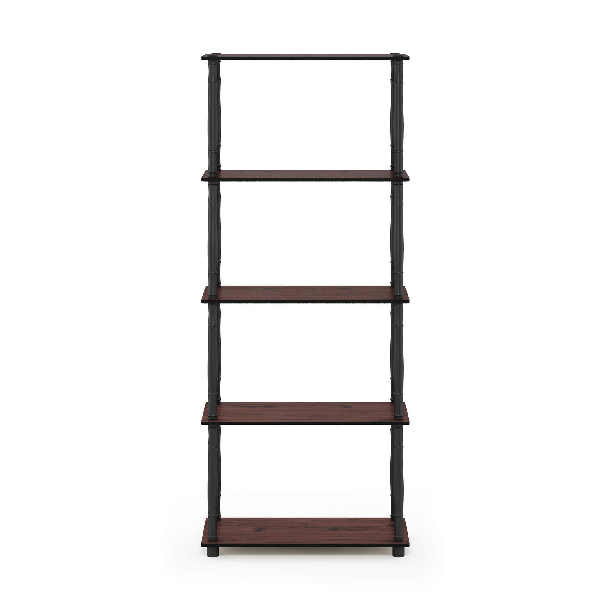 Furinno TURN-S-TUBE Storage Shelves, 5-Tier Book Shelf, Corner Shelf, Toolless Open Shelves
