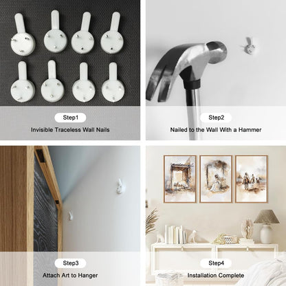 HPINUB Jesus Easter Framed Canvas Wall Art Set,Large Religious Christian Bible Verse Wall Decor,Resurrection Sunday Artwork for Living Room,Church Christian Easter Gift-16"x24"x3