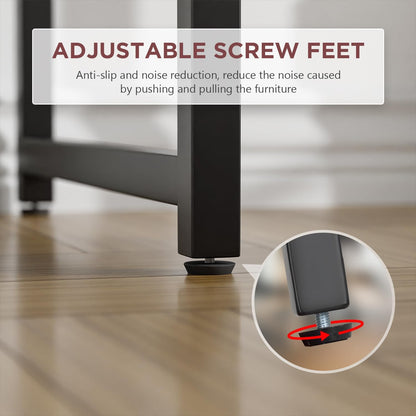 PayLessHere | 39 Inch Computer Desk | Black | Office Desk with Metal Frame, Adjustable Feet | Water-Resistant, Scratchproof Surface | Sturdy Writing Table for Home Office or Study | Pack of 1