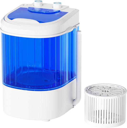 Superday Mini Portable Washing Machine, Single Tub Compact Washing Machine with Spin Cycle, 6.6LBS