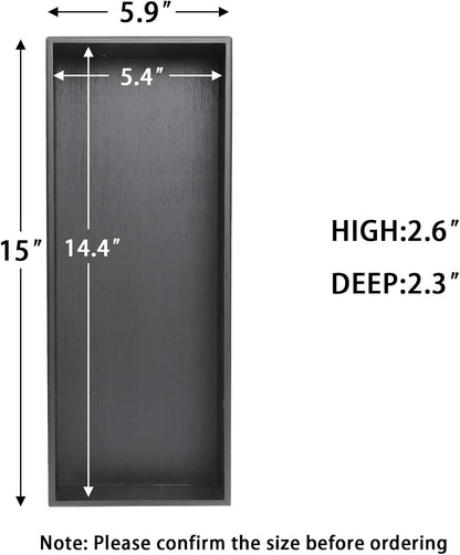 Bamboo Drawer Organizer - Kitchen Utensil Organizer Silverware Tray Cutlery Holder，Office Desk Supplies and Accessories,15 * 5.9 * 2.6,Black