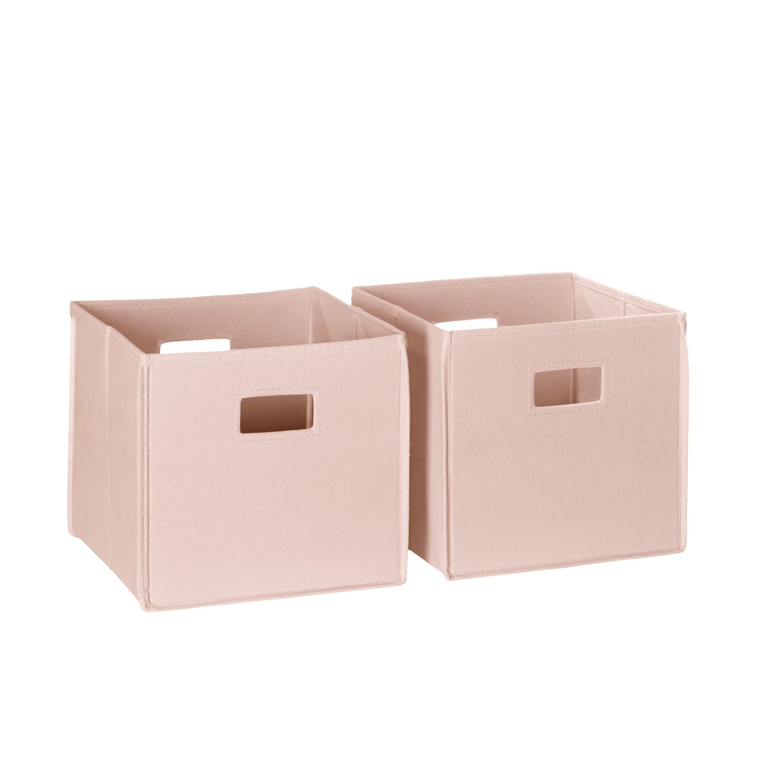 RiverRidge Folding Storage Bins - 2-pack of 10in Tall Soft Pink Cubes