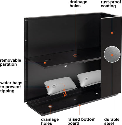 Large Rectangular Metal Planter Box Outdoor 30" H x 34" W x 10" D,Tall Flower Pot with Quick Installation,Long Black Planters for Outdoor Plants with Drainage Holes for Plants,Patio,Garden