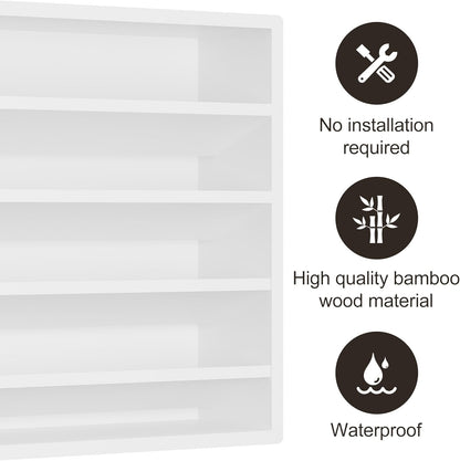 Orimade 4 Tier Spice Rack Organizer for Cabinet, Freestanding Bamboo Seasoning Rack for Countertop, Cupboard, Pantry, Kitchen, 13.18 x 4.13 x 12.2 inches(Spice Jars Not Included), White