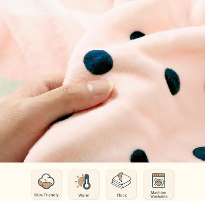 Lahome Pink Fleece Throw Blanket for Bed, Reversible Soft Throw Blankets for Women Cute, Warm Thick Throw Blankets for Couch, Apricot 50''x60''