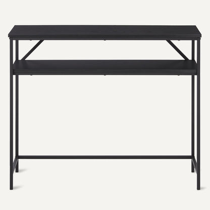 Amazon Basics Rectangular Console Table with Storage Shelf, Steel Frame, 39x31x11.8 in, Black