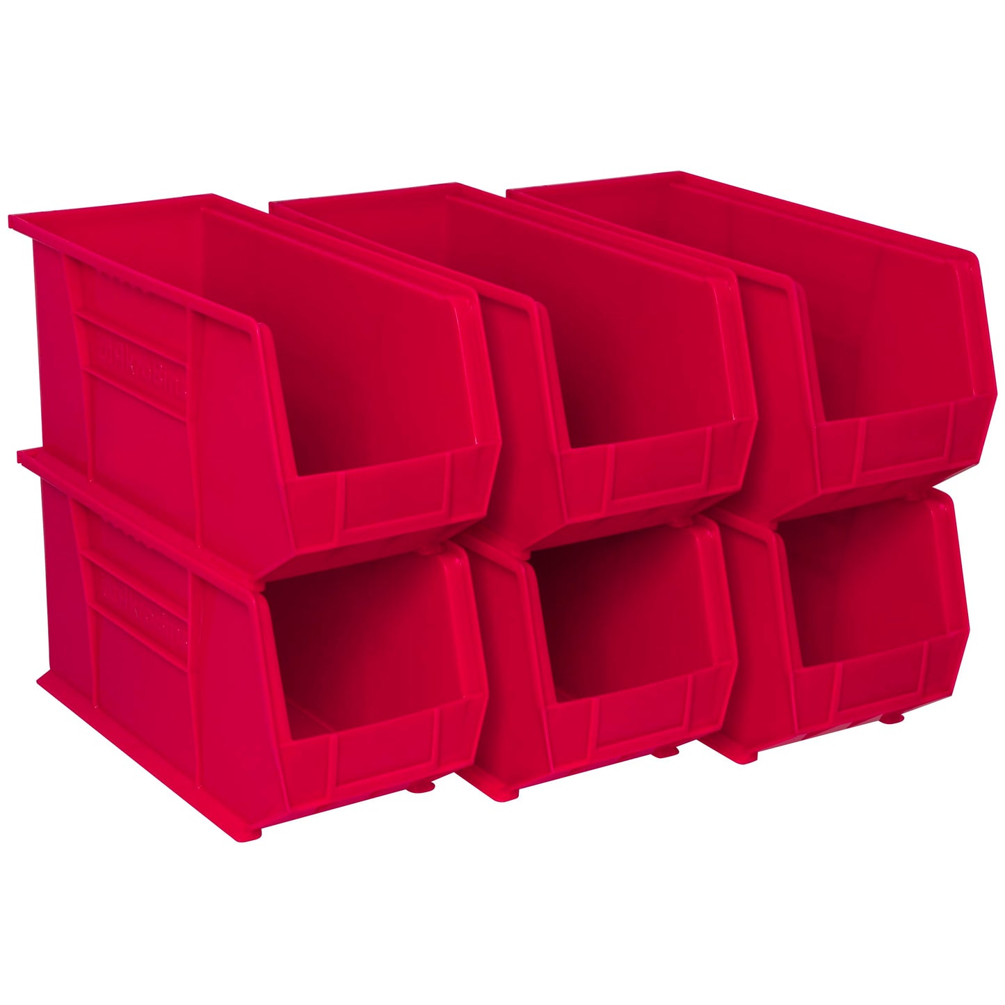 Akro-Mils 30265 AkroBins Plastic Storage Bins, 18"x8.25"x9", Red, 6-Pack
