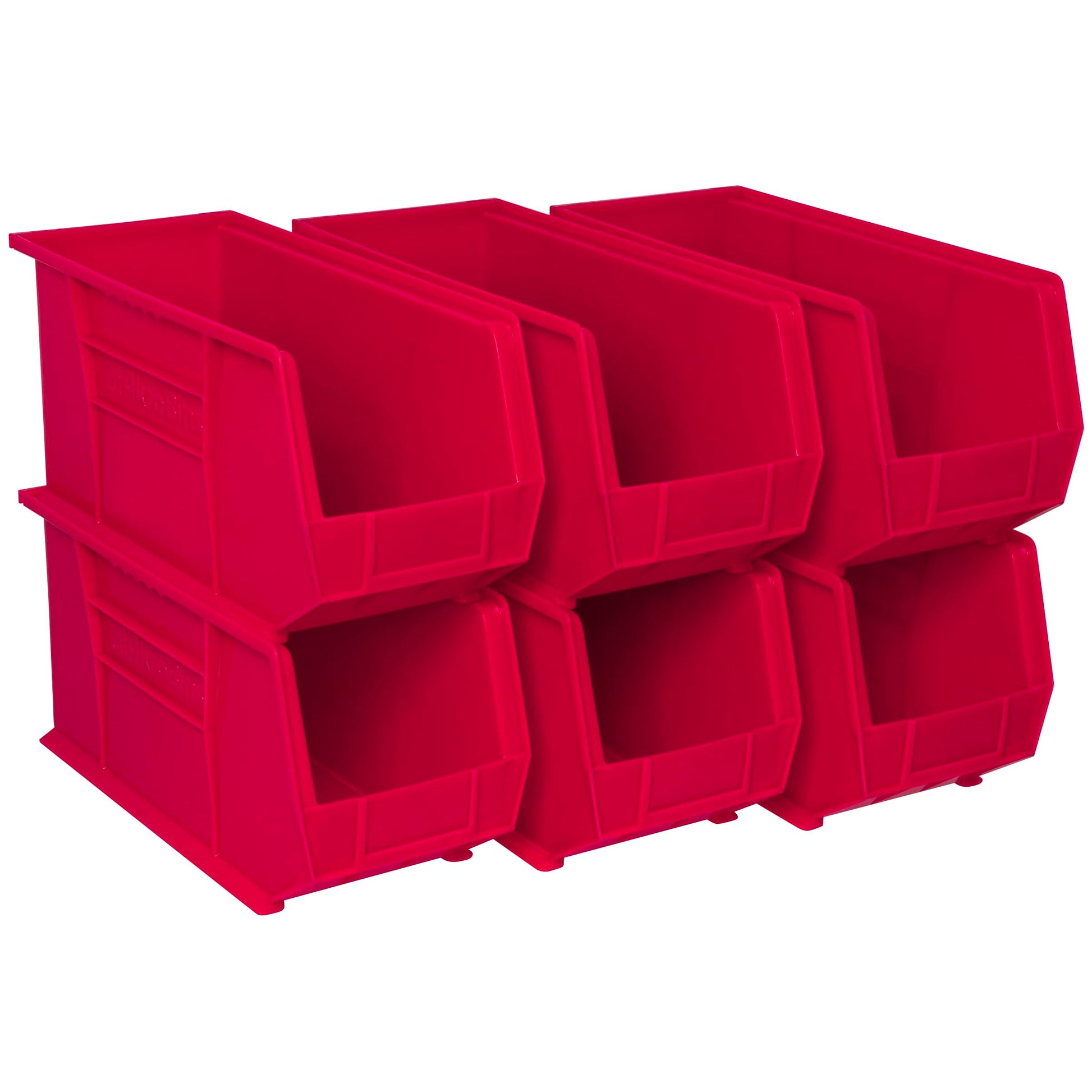 Akro-Mils 30265 AkroBins Plastic Storage Bins, 18"x8.25"x9", Red, 6-Pack