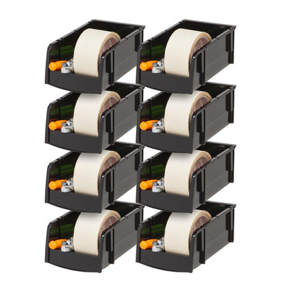 IRIS USA 8-Pack, Small Stackable Storage Bins, Black