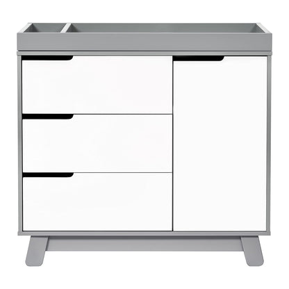 Babyletto Hudson 3-Drawer Changer Dresser with Removable Changing Tray in Grey and White, Greenguard Gold Certified