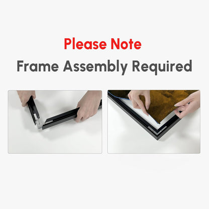 SIGNWIN 46"x60" Extra Large Framed Wall Art Spiral Galaxy Vivid Blue and Yellow Cosmic Space Illustration for Home Living Room Bedroom Decor (Frame Assembly Required)