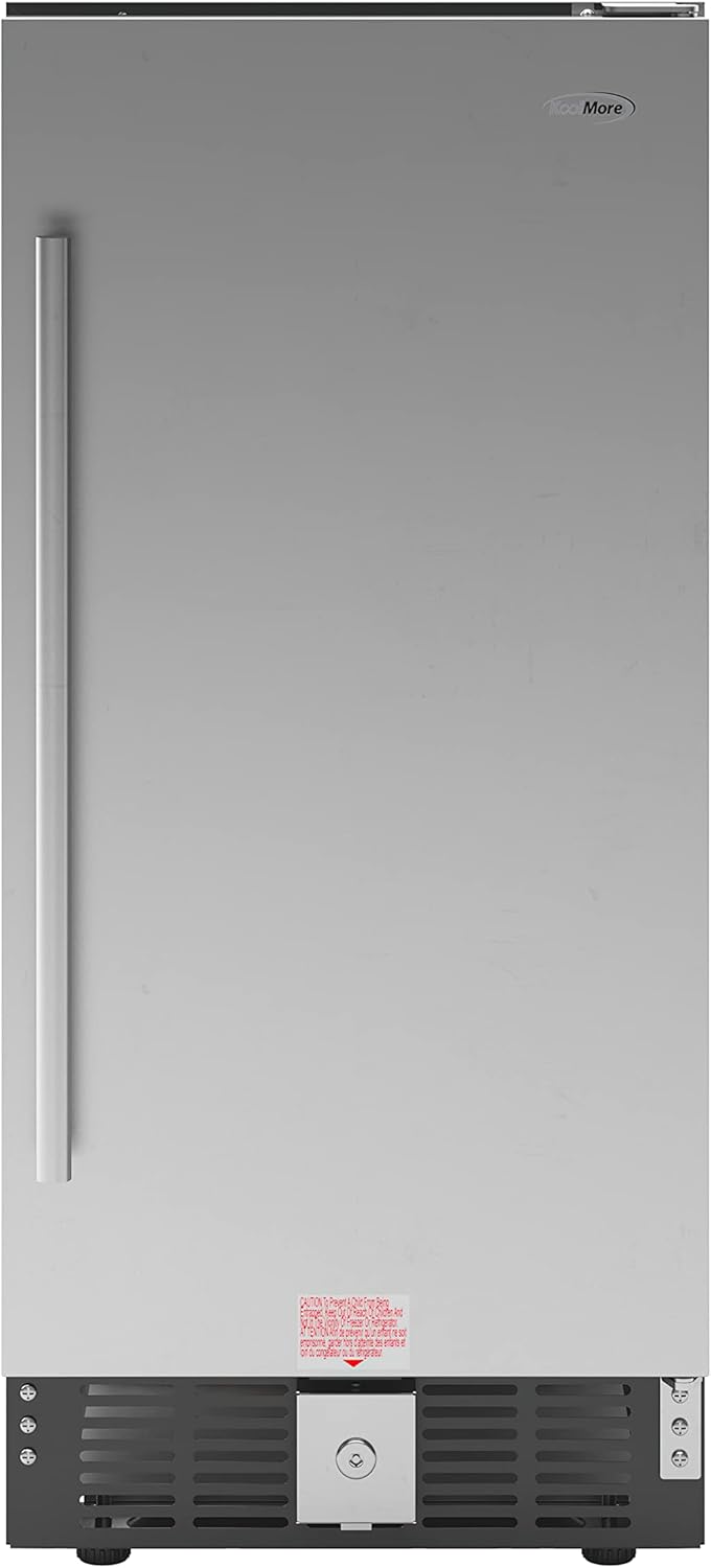 KoolMore 15” Inch 3 Cu. Ft. Built-In Mini Fridge for Food and Beverages with 3 Glass Shelves, Stainless Steel Door, LED Light for Home, Office, Garage, or Dorm Room Use (KM-BIR3C-SS)