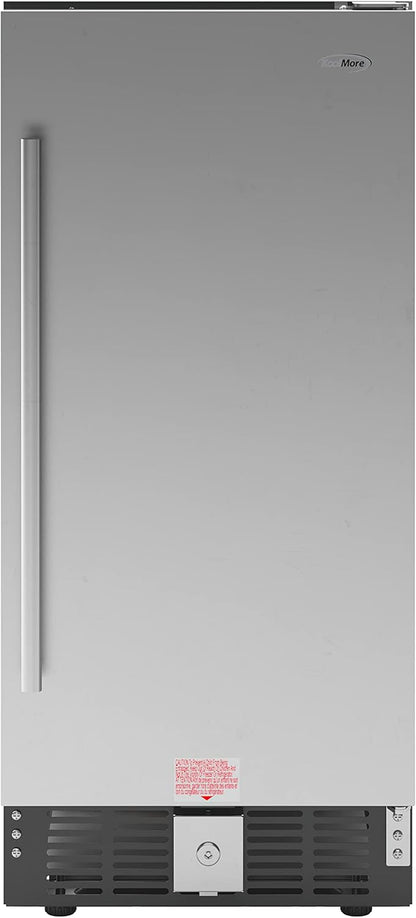 KoolMore 15” Inch 3 Cu. Ft. Built-In Mini Fridge for Food and Beverages with 3 Glass Shelves, Stainless Steel Door, LED Light for Home, Office, Garage, or Dorm Room Use (KM-BIR3C-SS)