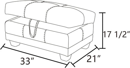 Ottoman Rectangular Storage Ottoman Bench, Faux Leather Footrest, Coffee Table, Stool Footstool with Hinged Lid for Living Room, Bedroom, Entryway, White, 33"x21"x17.5"