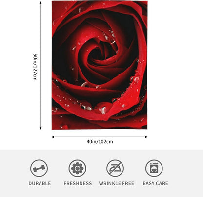 HGOD DESIGNS Red Rose Throw Blanket Ultra Soft Warm All Season Rose Decorative Fleece Blankets for Bed Chair Car Sofa Couch Bedroom 40"X50"