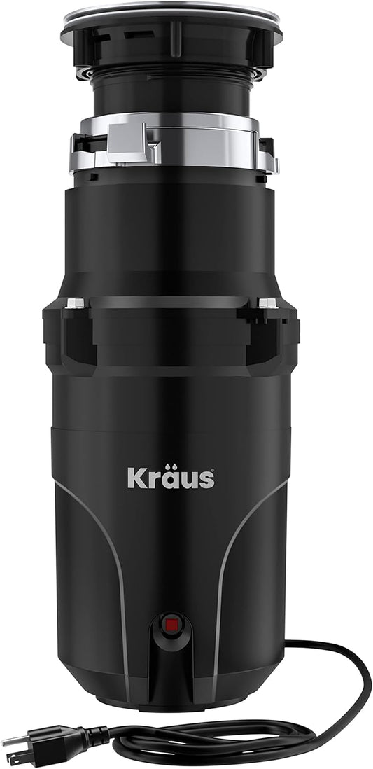 KRAUS WasteGuard 1/3 HP Ultra-Quiet Garbage Disposal with Quick Connect, Kitchen Sink Drain Cover
