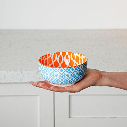 Ceramic Dessert Bowls Set - 11 Oz Porcelain Ice Cream Bowl for kitchen - 4.7 Inch Small Cereal Bowl for Salad, Fruits, Ramen - Microwave Dishwasher Safe - Set of 6 - Assorted Colors