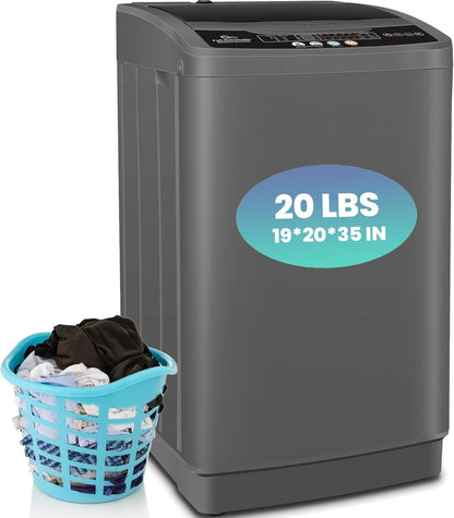 Nictemaw Portable Washing Machine, 20Lbs Capacity Full-Automatic Portable Washer Machine, 2.8Cu.ft Washer and Dryer Combo with with Drain Pump, 10 Programs 8 Water Levels for Apartment, Dorms, RV