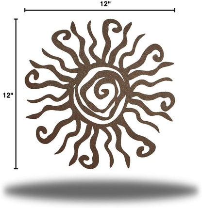 Riverside Designs Wacky Sun Metal Wall Art Indoor/Outdoor Decor - 12" Rust Rust Proof Wall Sculpture - Made in USA - Ideal for Bedroom, Garden, Home, Patio and Farmhouse