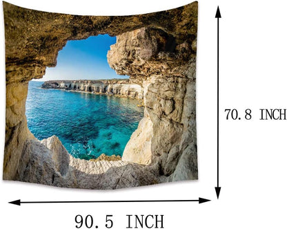 Llamazing Forest Home Decor Tapestry - Living Room Bedroom Decoration Landscape Curtain (Sea, 90.5''L70.8''W)