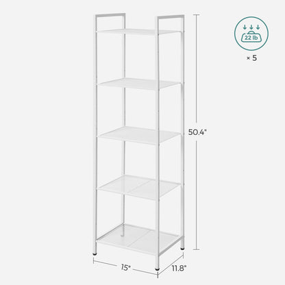 SONGMICS 5-Tier Storage Rack, Bathroom Shelf, Extendable Plant Stand with Adjustable Shelf, for