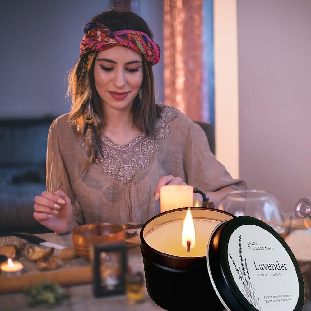 Scented Candles Gift Set for Women ??Soy Wax Small Candle Set with Lavender, Rose, Coconut & Strawberry ??Birthday Gifts for Women, Relaxing Aromatherapy Candles, Home Décor & Holiday Gift Set