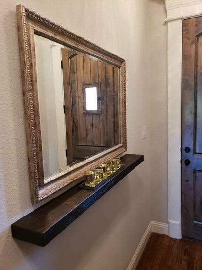 joelsantiques - 48 Inch Wooden Floating Shelves for Wall - 48x6x2 in - Made of Natural Wood - Long Heavy Duty Rustic Wall Shelves for Bedroom - Perfect for Living Room, Kitchen - Mocha