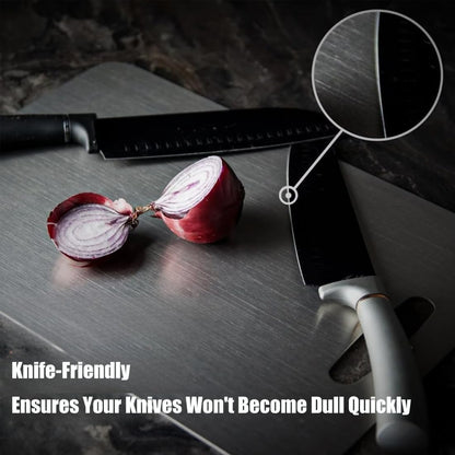 Titanium Cutting Board - 2025 New Upgrade 100% Pure Titanium Cutting Boards for Kitchen Double Sided Non Toxic Titanware Cutting Board,Hygiene Durable Dishwasher Safe Chopping Board (14"L x 10"W)