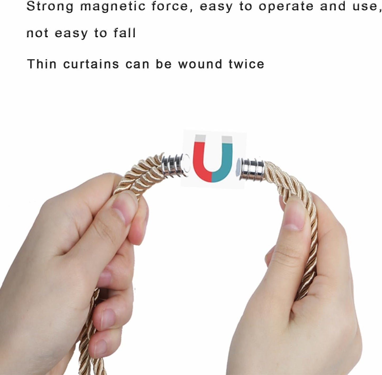 Fenghuangwu 4Pack Magnetic Curtain Tiebacks – Bohemian Style Handmade Woven Tie-Backs for Drapes,Elegant Exquisite Knot Holdbacks,Outdoor Boho & Modern Home Decor -Red