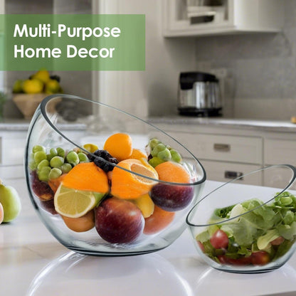 Craft And Party, Slantted Glass Cut Bubble Bowl, 6" Height x 7" Width Slantted Bubble vase for Terraium, Flower vase Centerpiece, Set of 4