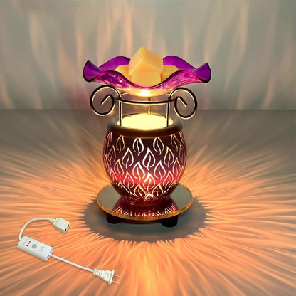 HUNANBANG Electric Scented Wax Warmer with Auto Off Timer - Candle Wax Melt Fragrance Burner (Candlelight-Purple)