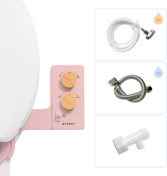 TUSHY 3.0 Spa Cool to Warm Water Bidet Attachment. Easy Universal Toilet Seat Install, Requires