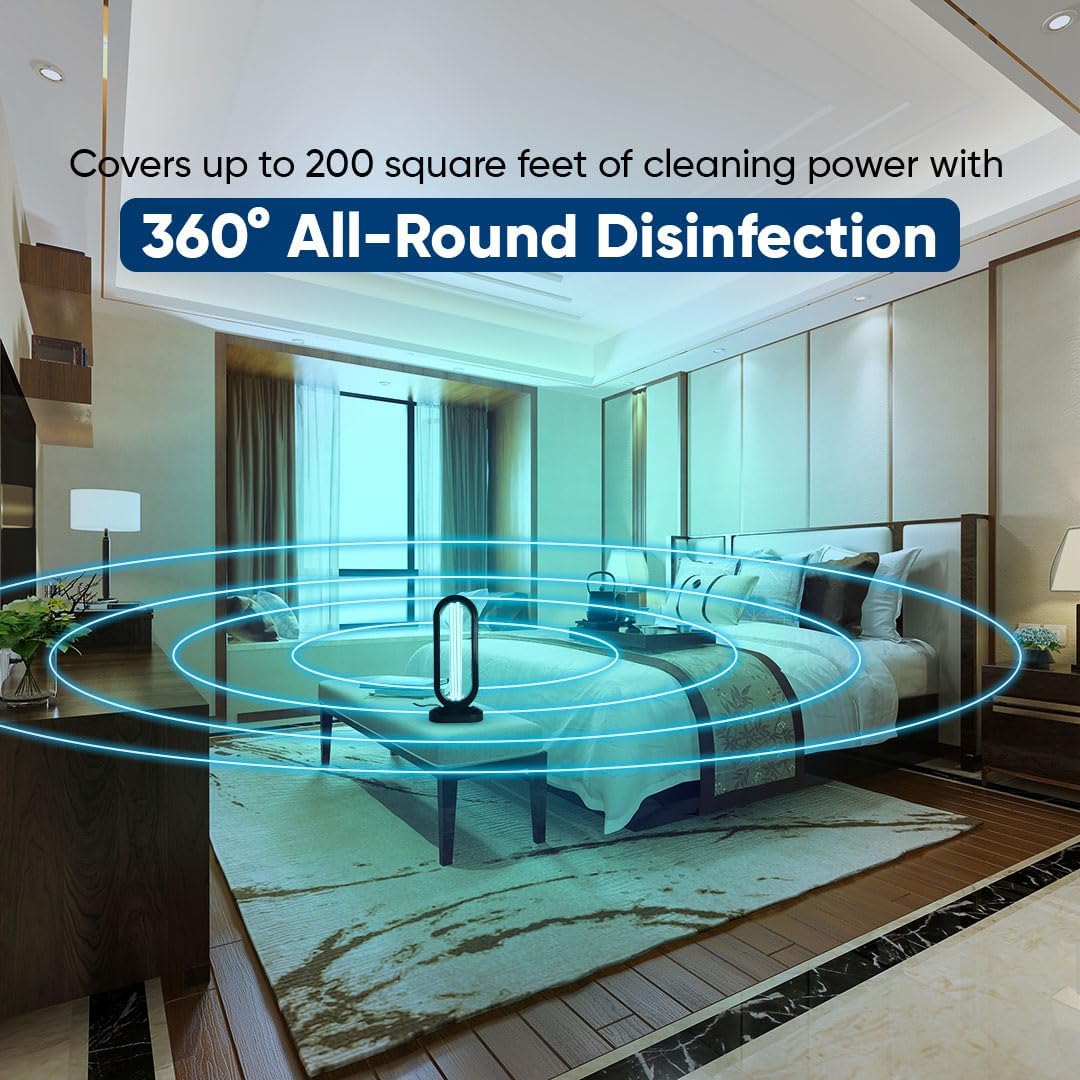 Swissklip HaloUV, Mold Remover, Home Disinfection Device, Dust Mites Remover, UV Light Sanitizer, Ultraviolet Sanitizer for Home, Room & Kitchen (HaloUV Light)