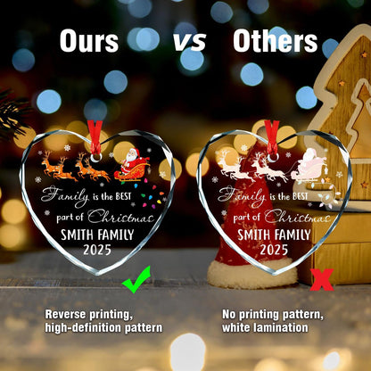 Personalized Crystal Christmas Ornaments, Custom Family Glass Ornament 2025, with Custom Name, Date - Perfect Keepsake Gift for Family, Dad, Mom, Him, Her, Couple