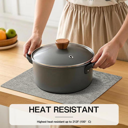 Chrysameld Vinyl Placemats Set of 4 - Faux Leather 100% Waterproof Oil-Proof Wipeable PU Place Mats, Heat Resistant Anti Slip Reversible Table Mats for Indoor & Outdoor Use,(17×12Inch, Light Grey)