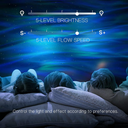 Northern Galaxy Light Aurora Projector with 33 Light Effects, Night Lights LED Star Projector for Bedroom Nebula Lamp, Remote Control, White Noises, Bluetooth Speaker for Parties(White)