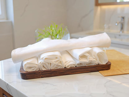 Bamboo Serving Tray – Two Sizes for Breakfast, Tea, Coffee & Snacks – Eco-Friendly Wooden Tray for Bed, Kitchen, Coffee Table, or Decorative Use