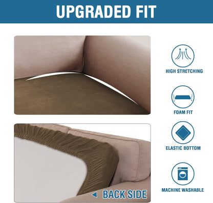 H.VERSAILTEX Velvet Stretch Individual Couch Cushion Cover Plush Cushion Slipcover for Loveseat Sofa Cushion Furniture Protector Seat Cushion Sofa Cover (1 Piece Sofa Cushion Cover, Bronze Brown)