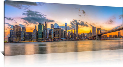 Kalormore New york City Skyline Canvas Wal Art Brooklyn Bridge Picture for Wall