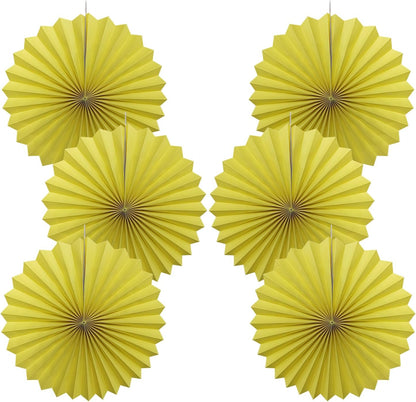 Yellow Party Decorations,Paper Decorations for Party,Lemon Decorations Party Paper Fans Bulk 16in,Anniversary Decorations for Party 30 Color DIY Set （Lemon Yellow）