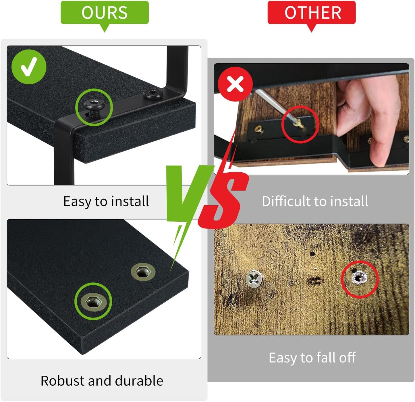 YINMIT Wooden Display Riser Stand, Tiered Perfume and Cologne Organizer Stand, 4 Tier Spice Rack Organizer, Rustic Display Shelf for Candles (4 Tier,2Pack,Black)