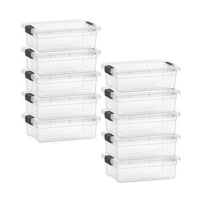Superio Clear Storage Box with Lid, 4.5 Quart Plastic Container Bins for Organizing, Stackable