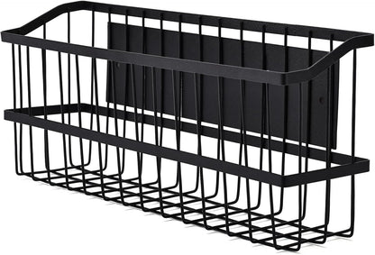 Magnetic Storage Basket, Large Magnetic Fridge Basket with Strong Magnet for Kitchen Laundry Room Office School Organization and Home Dryer Ball Storage, 14.96"x3.74"x5.91"