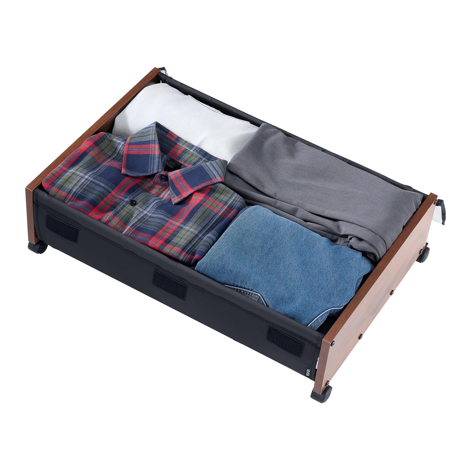VEVOR Under Bed Storage with Wheels, 36.0 x 18.1 x 7.3 inch, Underbed Containers with Clear Lid