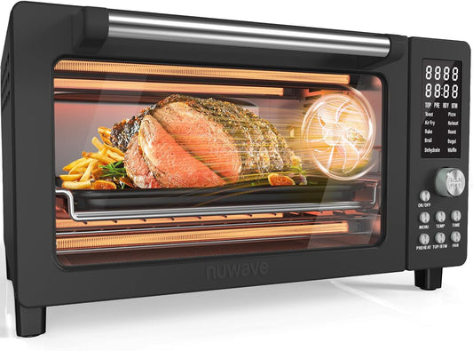Nuwave Bravo Pro Smart Air Fryer Toaster Oven Combo, Airfryer Convection Oven Countertop, 12-in-1