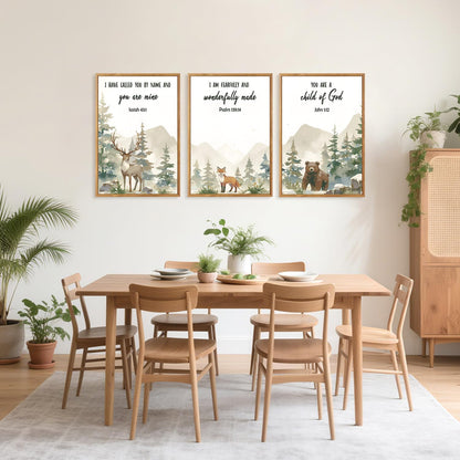 HPNIUB Bible Verses Canvas for Kids, You are A Child of God Scripture Wall Art, Jungle Animals Christian Religious Wall Decor, Ready to Hang for Nursery, Classroom, Bedroom, Playroom- 16"x24"x3