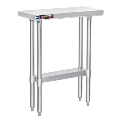 DuraSteel 30x12 Narrow Stainless Steel Table - NSF Small Food Prep Worktable - Counter Height Metal Side Station with Under Shelf - For Laundry Room, Kitchen, Outdoor Grill, Small Spaces