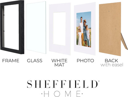 Sheffield Home 4 Piece Gallery Wall Frame Set, 8x10 Inch, Black