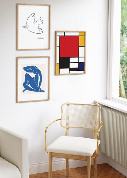 HAUS AND HUES Beige Wood Oak 12x16 Picture Frame, Set of 3 - Modern Wood Wall Art Display - Lightweight 12x16 Frame Set of 3 for Art Prints, Photos, Posters - Ready-to-Hang Vertically & Horizontally